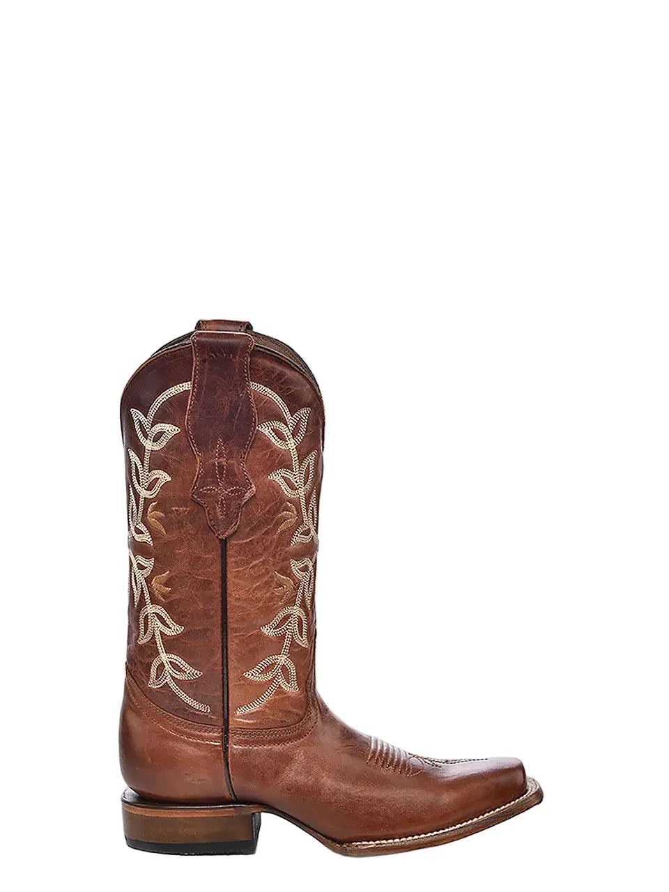 CIRCLE G BOOTS Boots Corral Women's Cognac Embroidered Square Toe Western Boot L2000