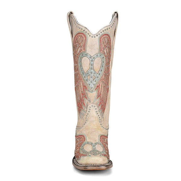 Corral boots with sales hearts and wings