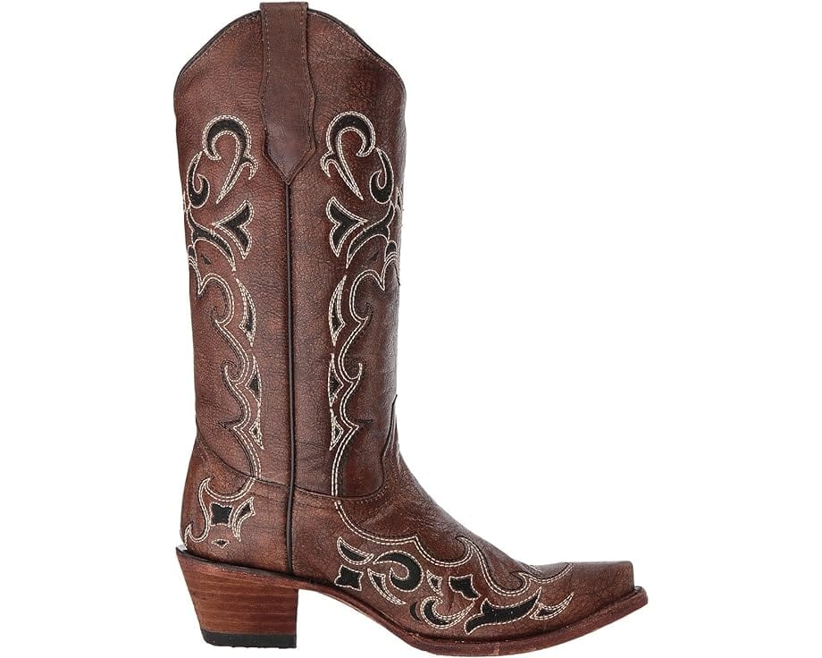 CORRAL BOOTS Boots Circle G Women's Brown Side Embroidery Snip Toe Western Boots L5247