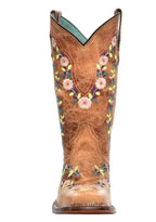 CORRAL BOOTS Boots Corral Girl's Floral & Honey Embroidered Western Boots T0161