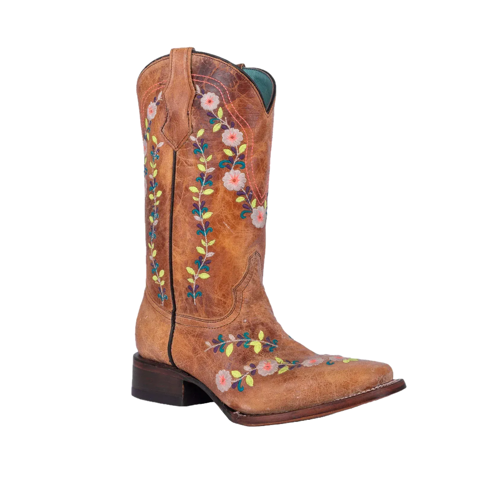 CORRAL BOOTS Boots Corral Girl's Floral & Honey Embroidered Western Boots T0161