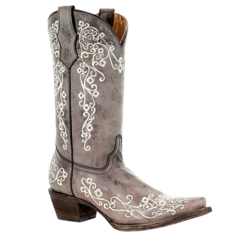 CORRAL BOOTS Boots Corral Girls Bone Embroidery Western Boots A2773