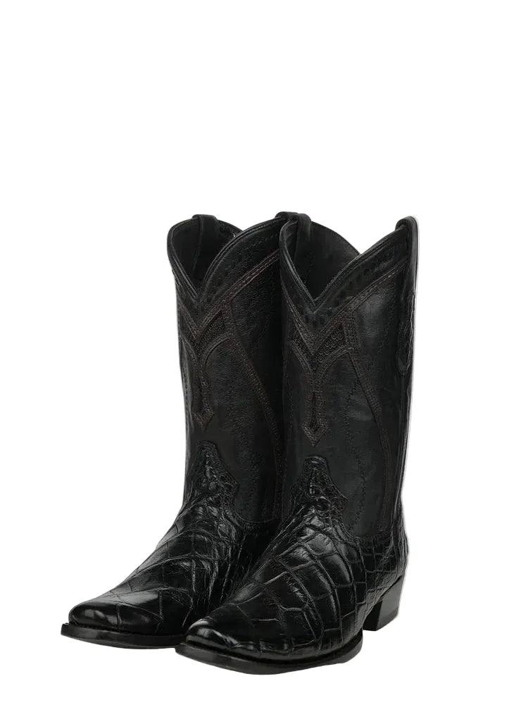 CORRAL BOOTS Boots Corral Men's Black Alligator Inlay Exotic Cowboy Boots A5104