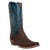 CORRAL BOOTS Boots Corral Men's Brown/Navy Blue Ostrich Embroidery Horseman Toe Western Boots A4402