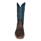 CORRAL BOOTS Boots Corral Men's Brown/Navy Blue Ostrich Embroidery Horseman Toe Western Boots A4402