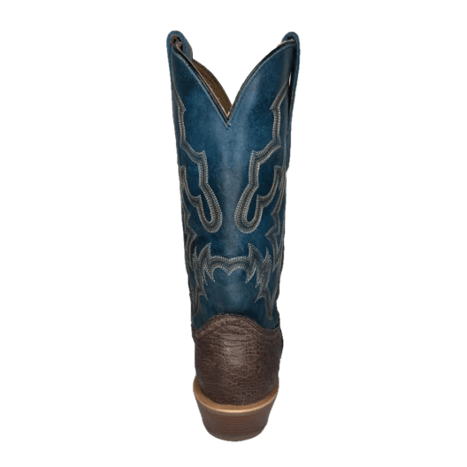 CORRAL BOOTS Boots Corral Men's Brown/Navy Blue Ostrich Embroidery Horseman Toe Western Boots A4402