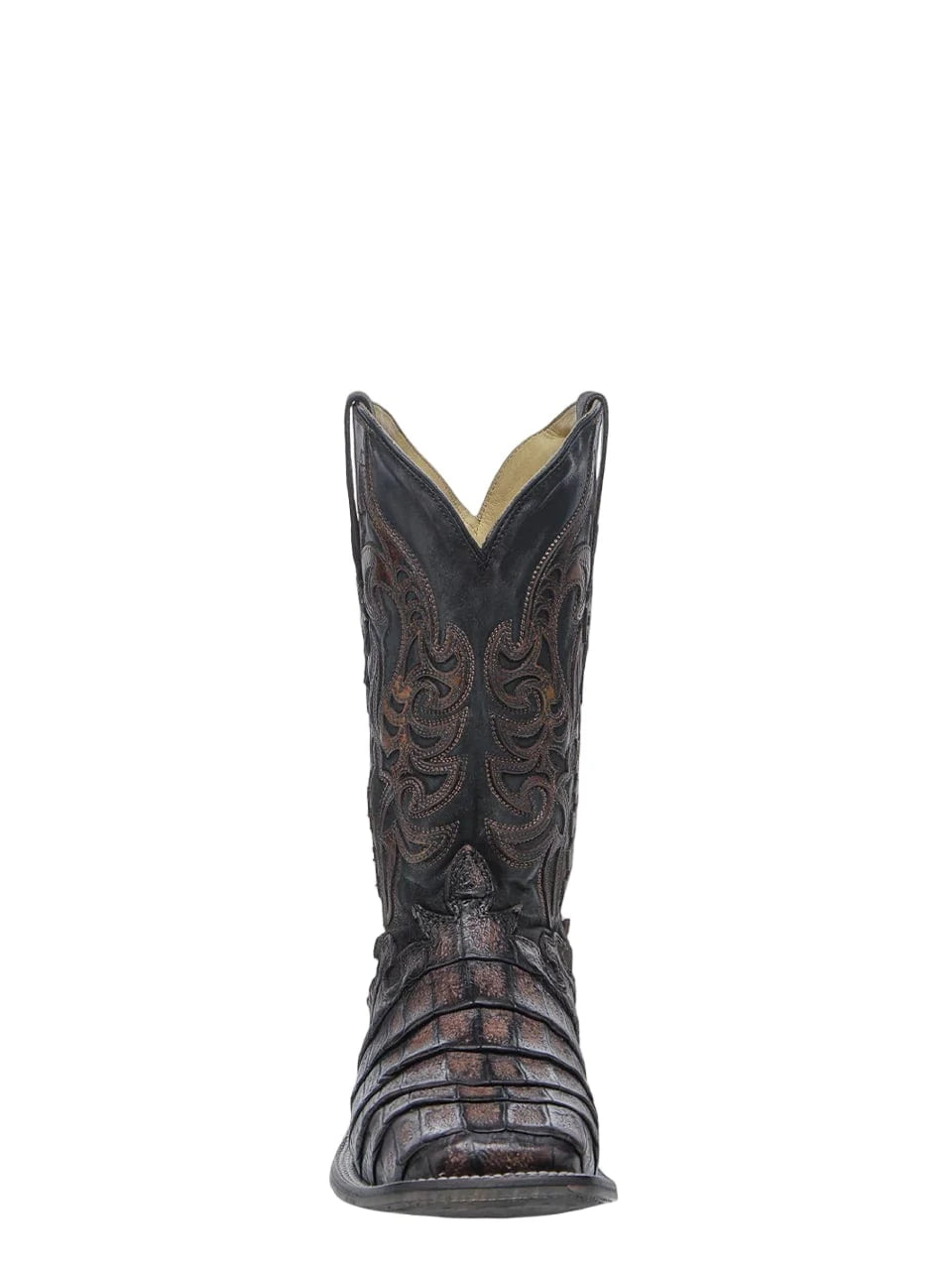 CORRAL BOOTS Boots Corral Men's Chocolate Caiman Embroidery & Overlay Western Boots 4774