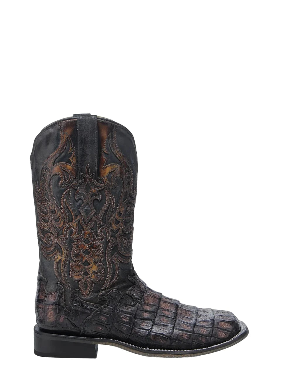 CORRAL BOOTS Boots Corral Men's Chocolate Caiman Embroidery & Overlay Western Boots 4774