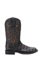 CORRAL BOOTS Boots Corral Men's Chocolate Caiman Embroidery & Overlay Western Boots 4774