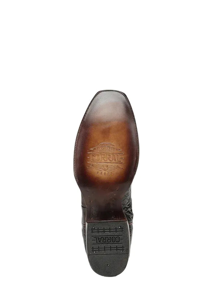 CORRAL BOOTS Boots Corral Men's Honey Brown Alligator Inlay Exotic Cowboy Boots A5105