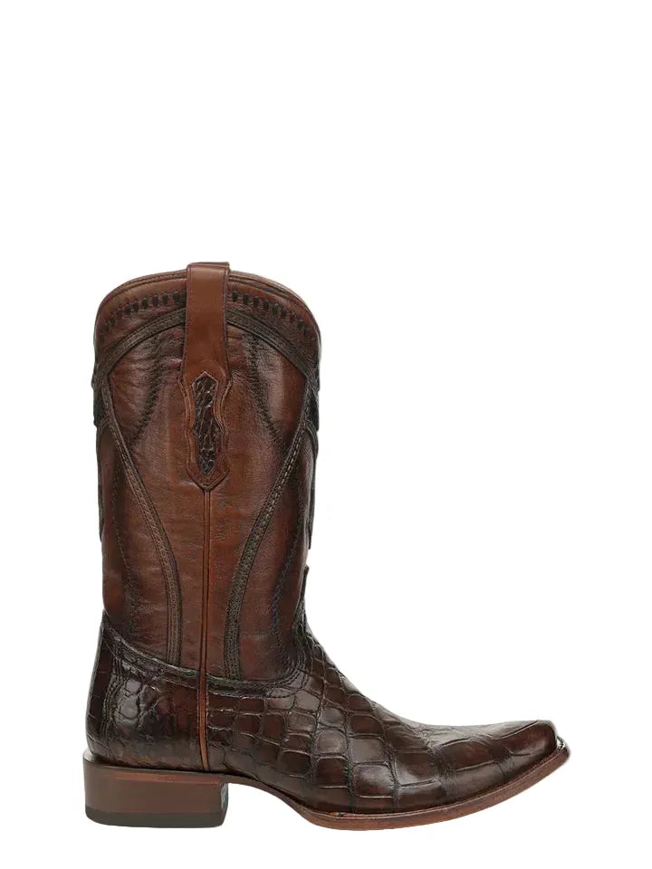 CORRAL BOOTS Boots Corral Men's Honey Brown Alligator Inlay Exotic Cowboy Boots A5105