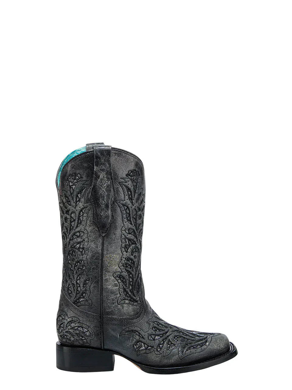 CORRAL BOOTS Boots Corral Women's Black Embroidery Square Toe Cowgirl Boot A4876