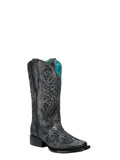 CORRAL BOOTS Boots Corral Women's Black Embroidery Square Toe Cowgirl Boot A4876