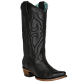 CORRAL BOOTS Boots Corral Women's Black Matching Stitch Pattern & Inlay Snip Toe Western Boots Z5072