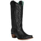 CORRAL BOOTS Boots Corral Women's Black Matching Stitch Pattern & Inlay Snip Toe Western Boots Z5072