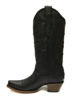 CORRAL BOOTS Boots Corral Women's Black Matching Stitch Pattern & Inlay Snip Toe Western Boots Z5072
