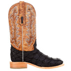 CORRAL BOOTS Boots Corral Women's Black/Sand Pirarucu Arapaima Square Toe Exotic Western Boots A4204