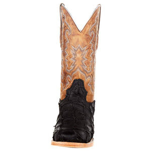 CORRAL BOOTS Boots Corral Women's Black/Sand Pirarucu Arapaima Square Toe Exotic Western Boots A4204