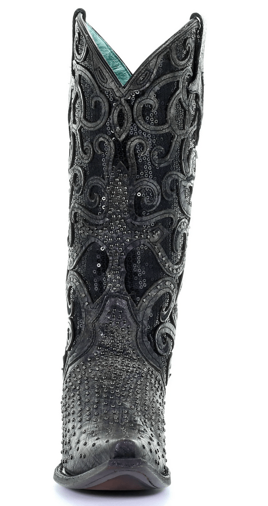Corral Women's Black Overlay Studded Western Boots Corral Women's Black Overlay Studded Western Boots
