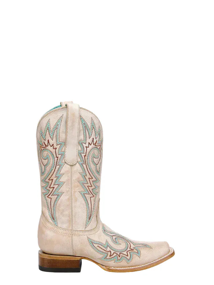 CORRAL BOOTS Boots Corral Women's Bone Blue and Red Embroidered Western Boots Z5444