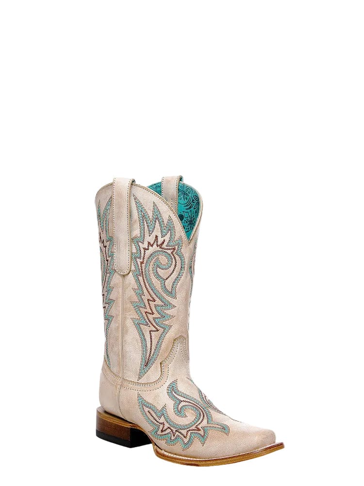 CORRAL BOOTS Boots Corral Women's Bone Blue and Red Embroidered Western Boots Z5444