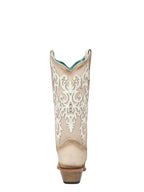 CORRAL BOOTS Boots Corral Women's Bone Overlay & Embroidered Snip Toe Wester Boots A5070