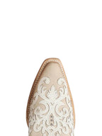CORRAL BOOTS Boots Corral Women's Bone Overlay & Embroidered Snip Toe Wester Boots A5070