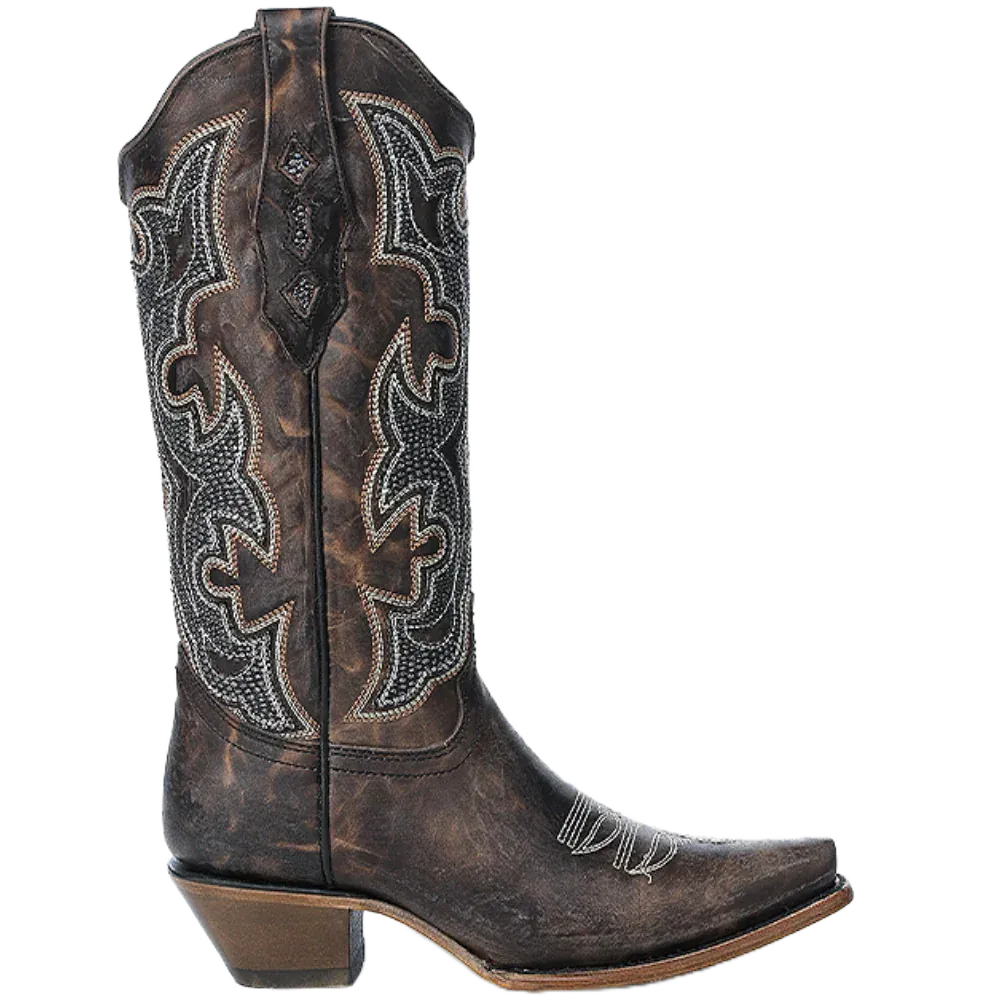 CORRAL BOOTS Boots Corral Women's Brown Embroidered Snip Toe Western Boot Z5289