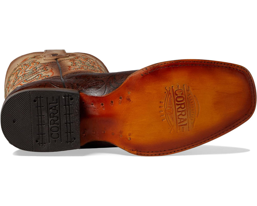 CORRAL BOOTS Boots Corral Women's Floral Embroidery Square Toe Western Boots Z5126