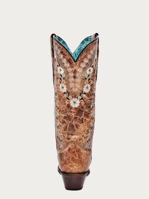 CORRAL BOOTS Boots Corral Women's Glow Floral Embroidery Snip Toe Western Boots A4439
