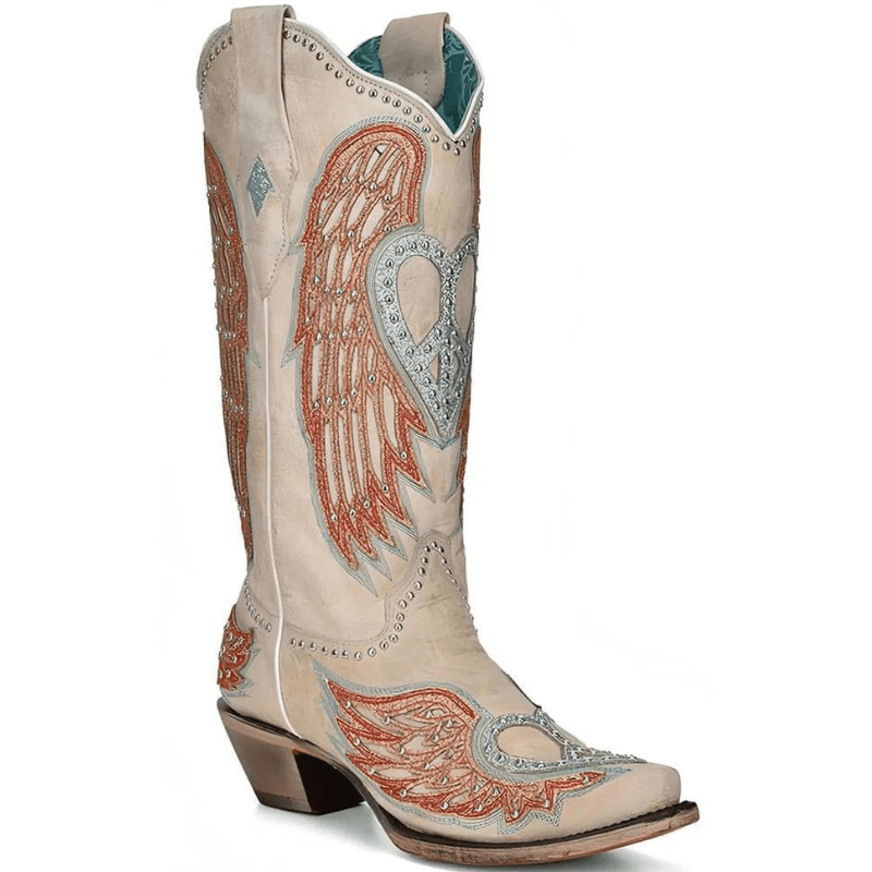 CORRAL BOOTS Boots Corral Women's Heart & Wings Ivory Western Boots A4236