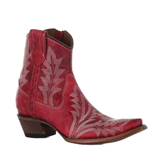 CORRAL BOOTS Boots Corral Women's Red Embroidery & Zipper Ankle Western Booties L5704
