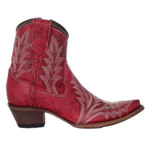 CORRAL BOOTS Boots Corral Women's Red Embroidery & Zipper Ankle Western Booties L5704