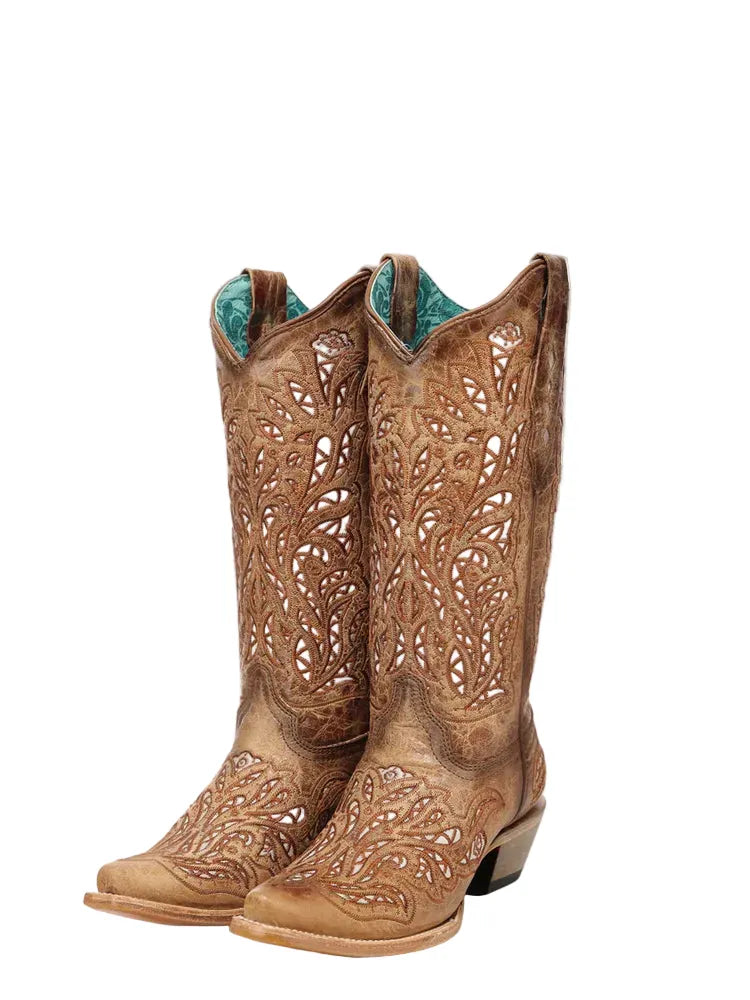CORRAL BOOTS Boots Corral Women's Sand Glitter & Embroidered Western Boots A5097