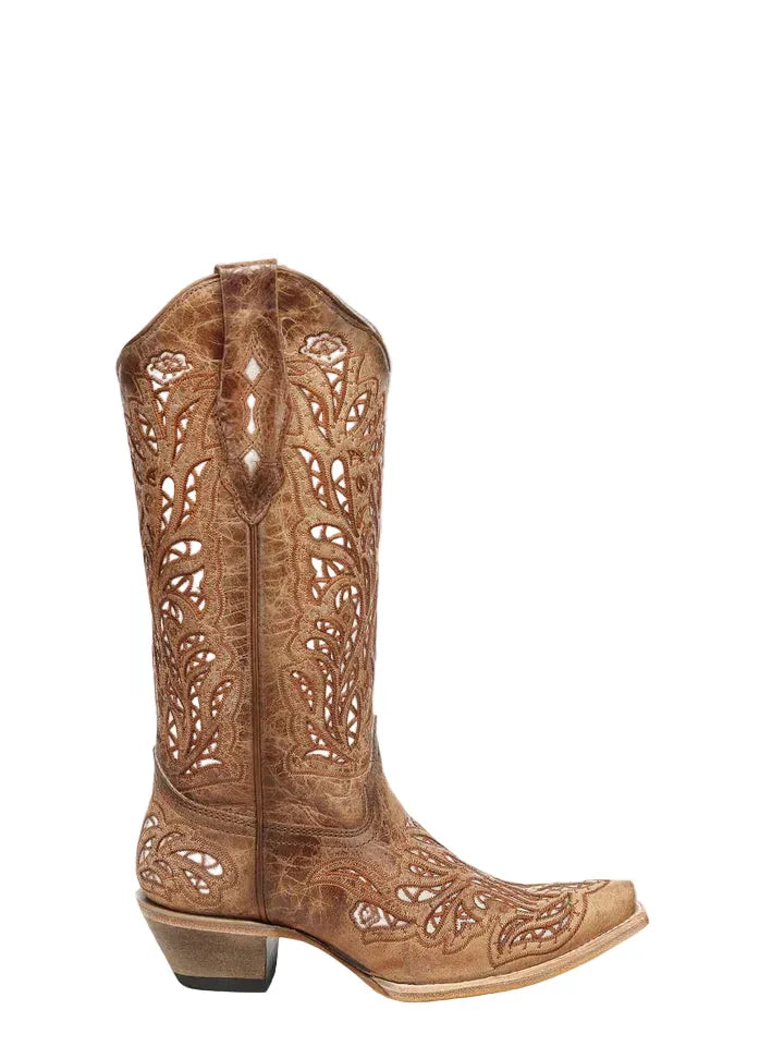 CORRAL BOOTS Boots Corral Women's Sand Glitter & Embroidered Western Boots A5097