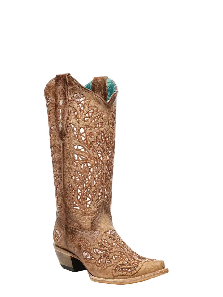 CORRAL BOOTS Boots Corral Women's Sand Glitter & Embroidered Western Boots A5097