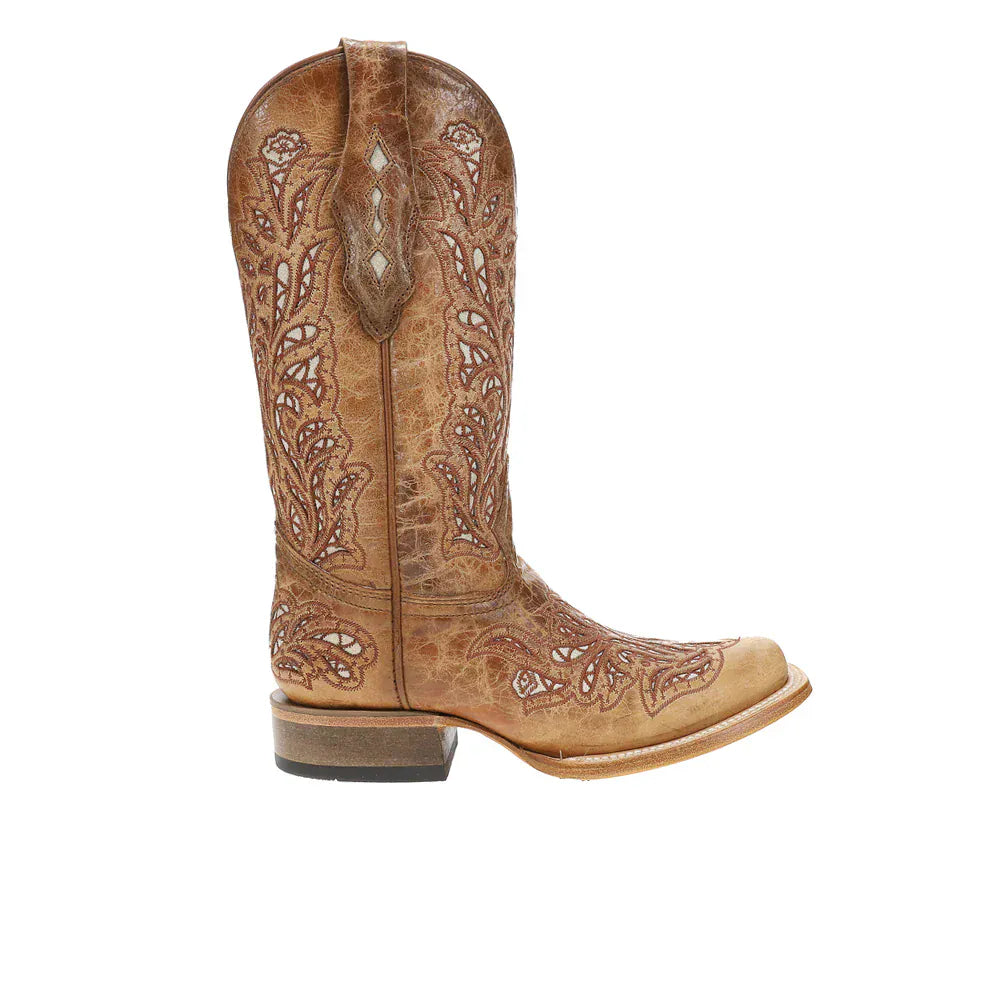 CORRAL BOOTS Boots Corral Women's Sand Glitter Inlay Embroidered Western Boots A4879