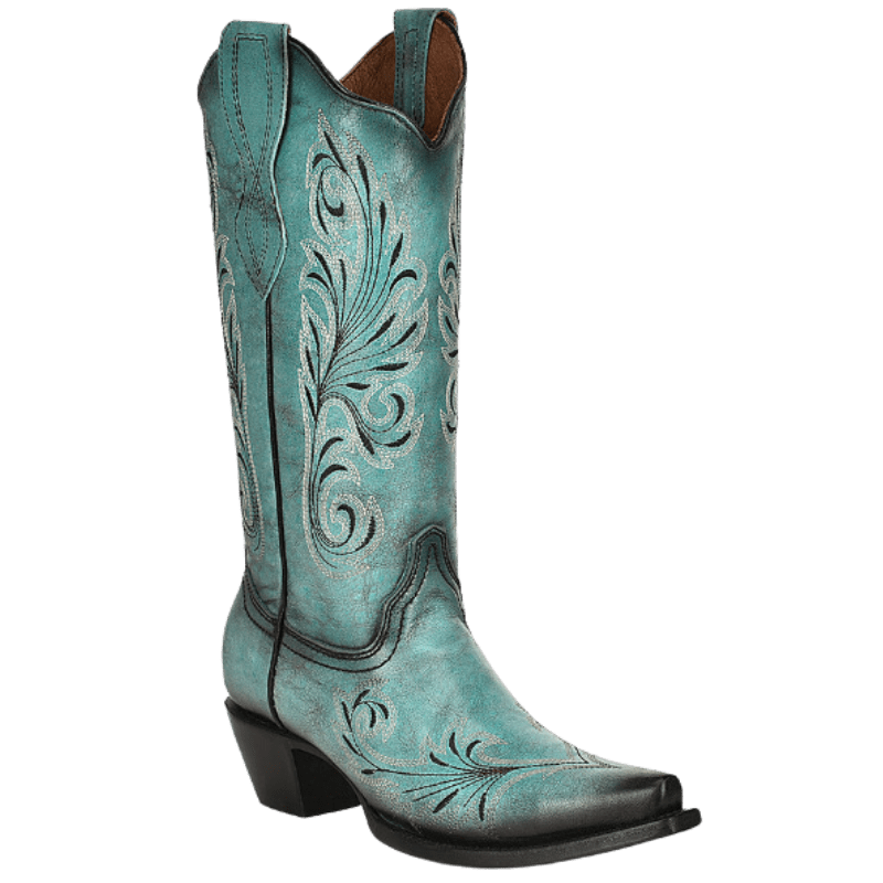 CORRAL BOOTS Boots Corral Women's Turquoise Embroidery Snip Toe Western Boots L2076