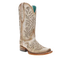 CORRAL BOOTS Boots Corral Women's White Glitter and Embroidered Inlay Western Boots A4878
