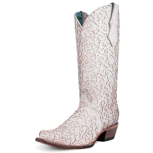 CORRAL BOOTS Boots Corral Women's White Glitter Overlay Snip Toe Western Boots C4050