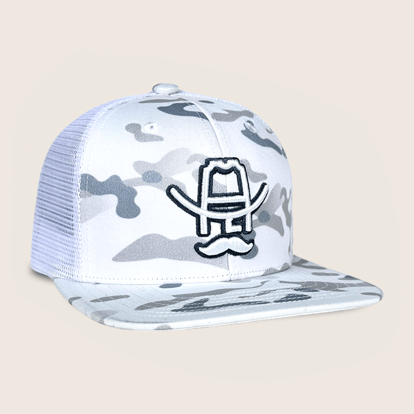 Cowboy Cool Hats White Camo Hank 3D Hat