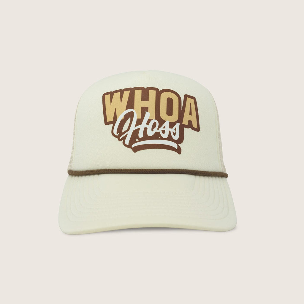 Cowboy Cool Trucker Hats Ivory Whoa Hoss Foam Trucker Hat