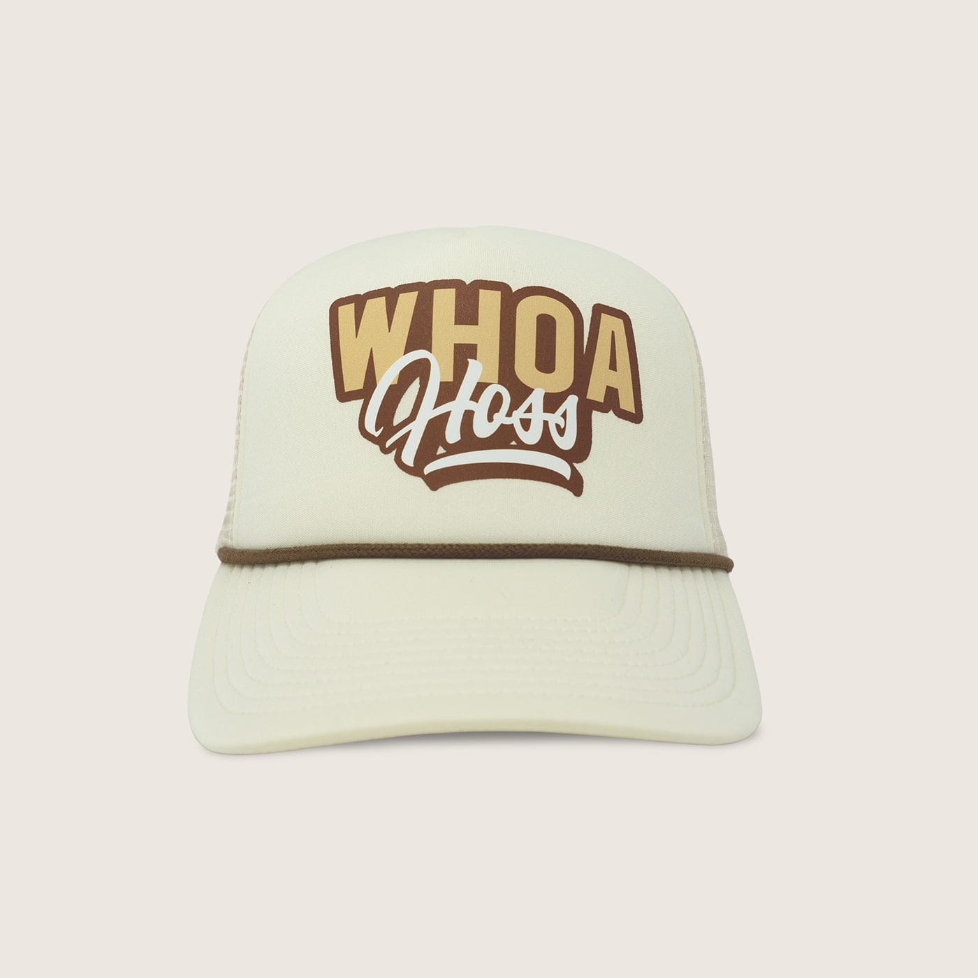 Cowboy Cool Trucker Hats Ivory Whoa Hoss Foam Trucker Hat