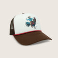 Cowboy Cool Trucker Hats White Rooster Round Up Trucker Hat