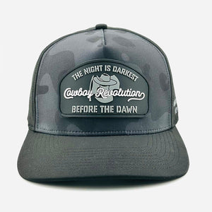 Cowboy Revolution Apparel Co. Hats One Size Fits Most “Before The Dawn” - Cowboy Revolution Dark Camo/Black 5-panel Trucker Hat