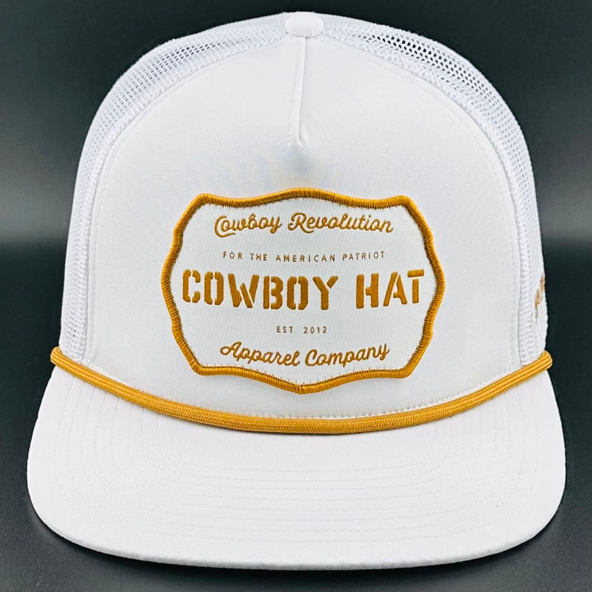 Cowboy Revolution Apparel Co. Hats One Size Fits Most “Cowboy Hat” Cowboy Revolution White Trucker Patch Hat