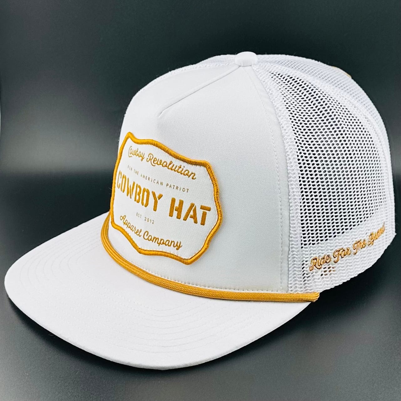 Cowboy Revolution Apparel Co. Hats One Size Fits Most “Cowboy Hat” Cowboy Revolution White Trucker Patch Hat