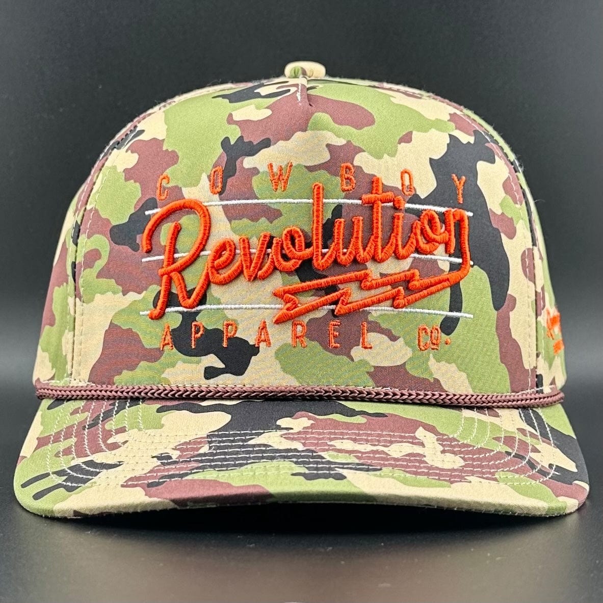 Cowboy Revolution Apparel Co. Hats One Size Fits Most “Lightning" Woodland Camo - Cowboy Revolution 5-panel Performance Hat