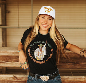 Cowboy Revolution Apparel Co. Shirts "Woman On Fire" Cowboy Revolution Unisex Short Sleeve Tri-Blend Tee