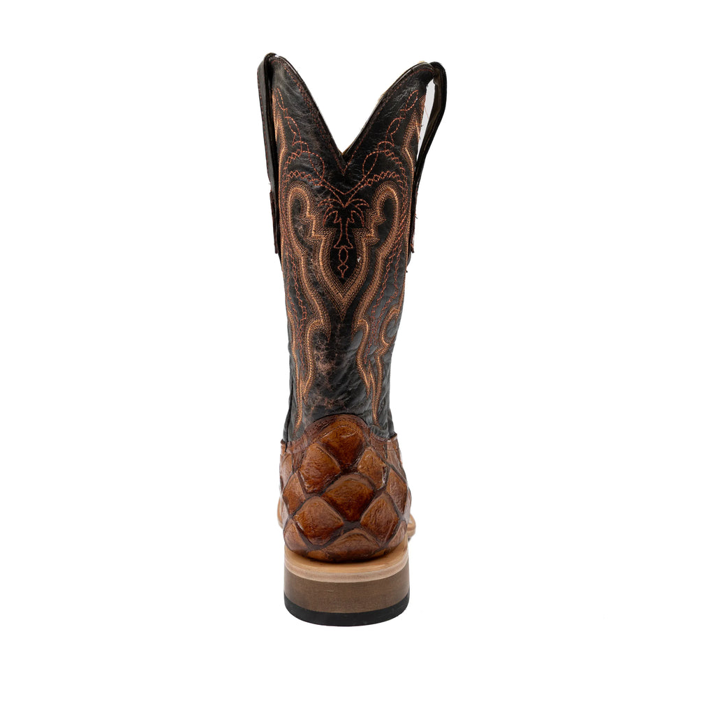 Cowtown Boots Boots Cowtown Men's Brown Cowhide Fish Print Western Boots Q156